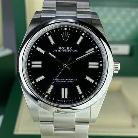 rolex oyster perpetual 34mm black dial small wrist|rolex oyster perpetual 41mm 124300.